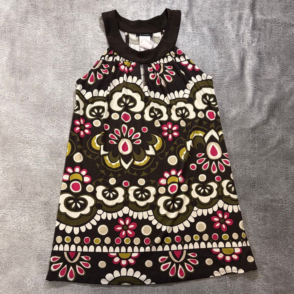 Vintage Retro Shift Floral Geometric Mini Dress